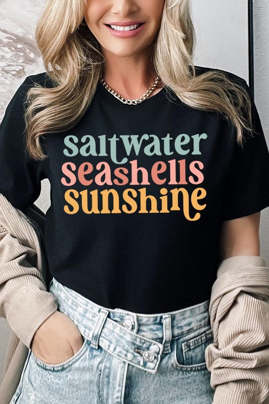 Saltwater Seashells Summer Graphic T Shirts