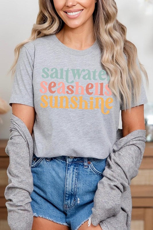 Saltwater Seashells Summer Graphic T Shirts