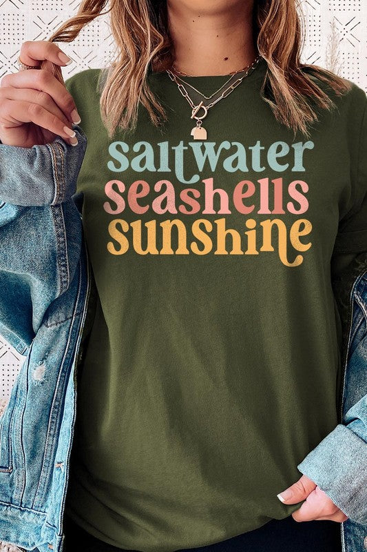 Saltwater Seashells Summer Graphic T Shirts