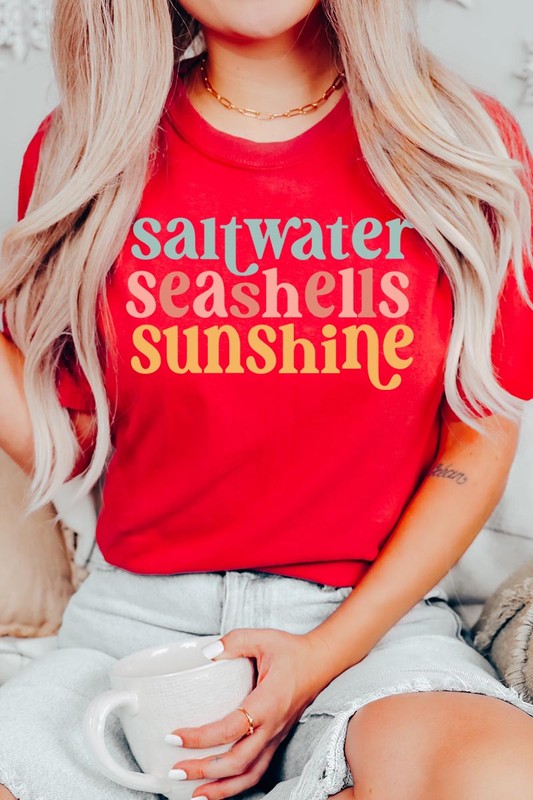 Saltwater Seashells Summer Graphic T Shirts