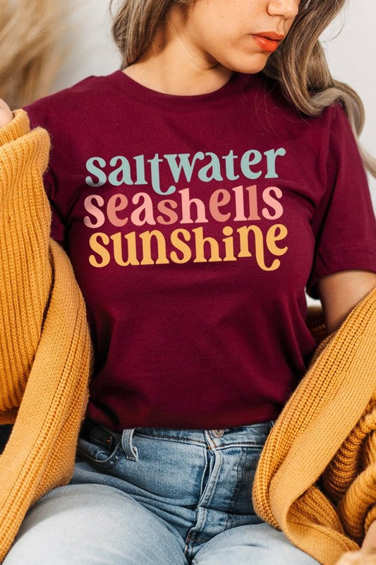 Saltwater Seashells Summer Graphic T Shirts