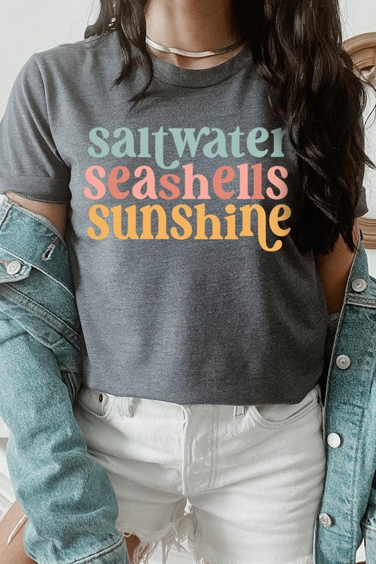Saltwater Seashells Summer Graphic T Shirts