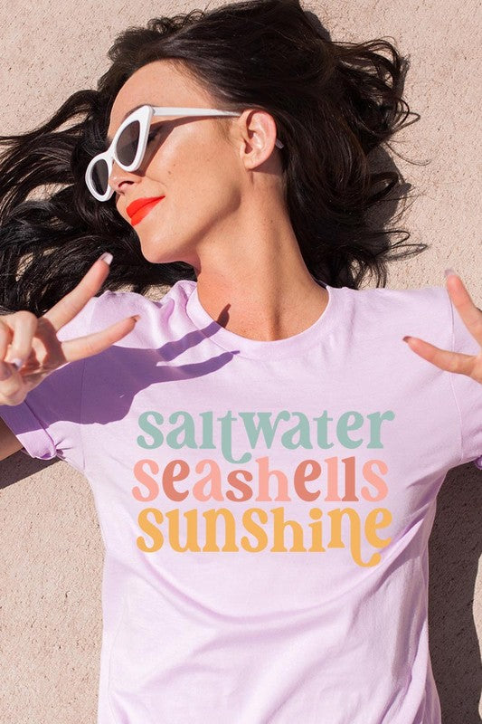 Saltwater Seashells Summer Graphic T Shirts