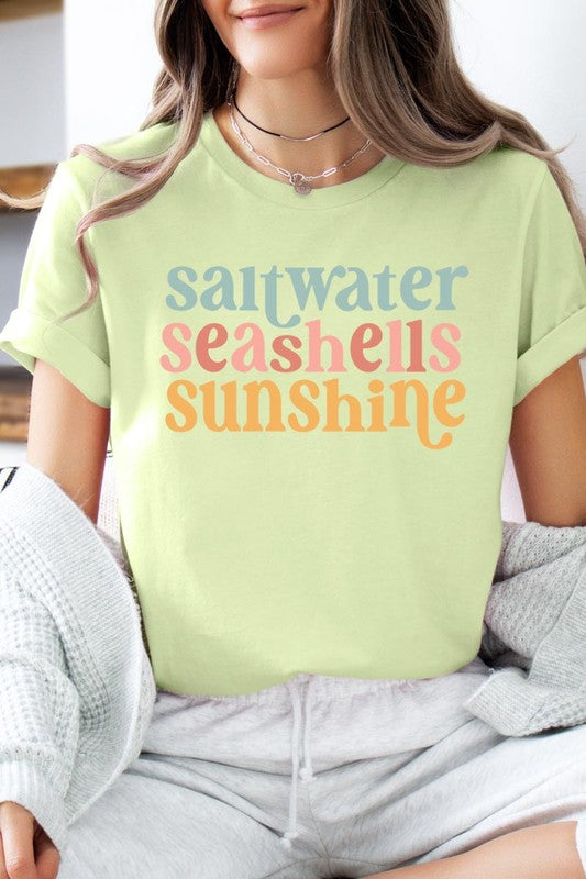 Saltwater Seashells Summer Graphic T Shirts