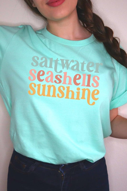 Saltwater Seashells Summer Graphic T Shirts
