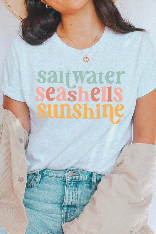 Saltwater Seashells Summer Graphic T Shirts