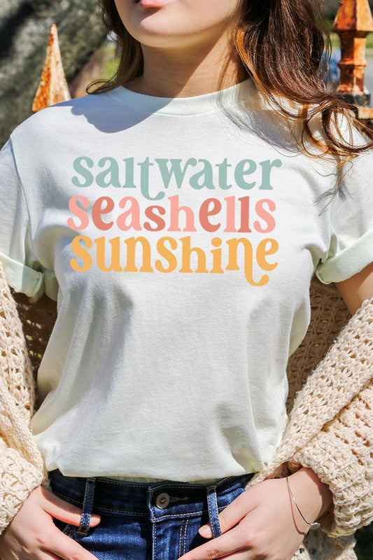 Saltwater Seashells Summer Graphic T Shirts