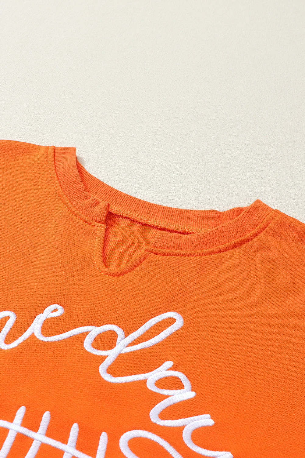 Orange Game Day Lettering Notched Neck Sweatshirt
