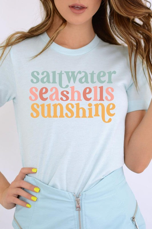 Saltwater Seashells Summer Graphic T Shirts